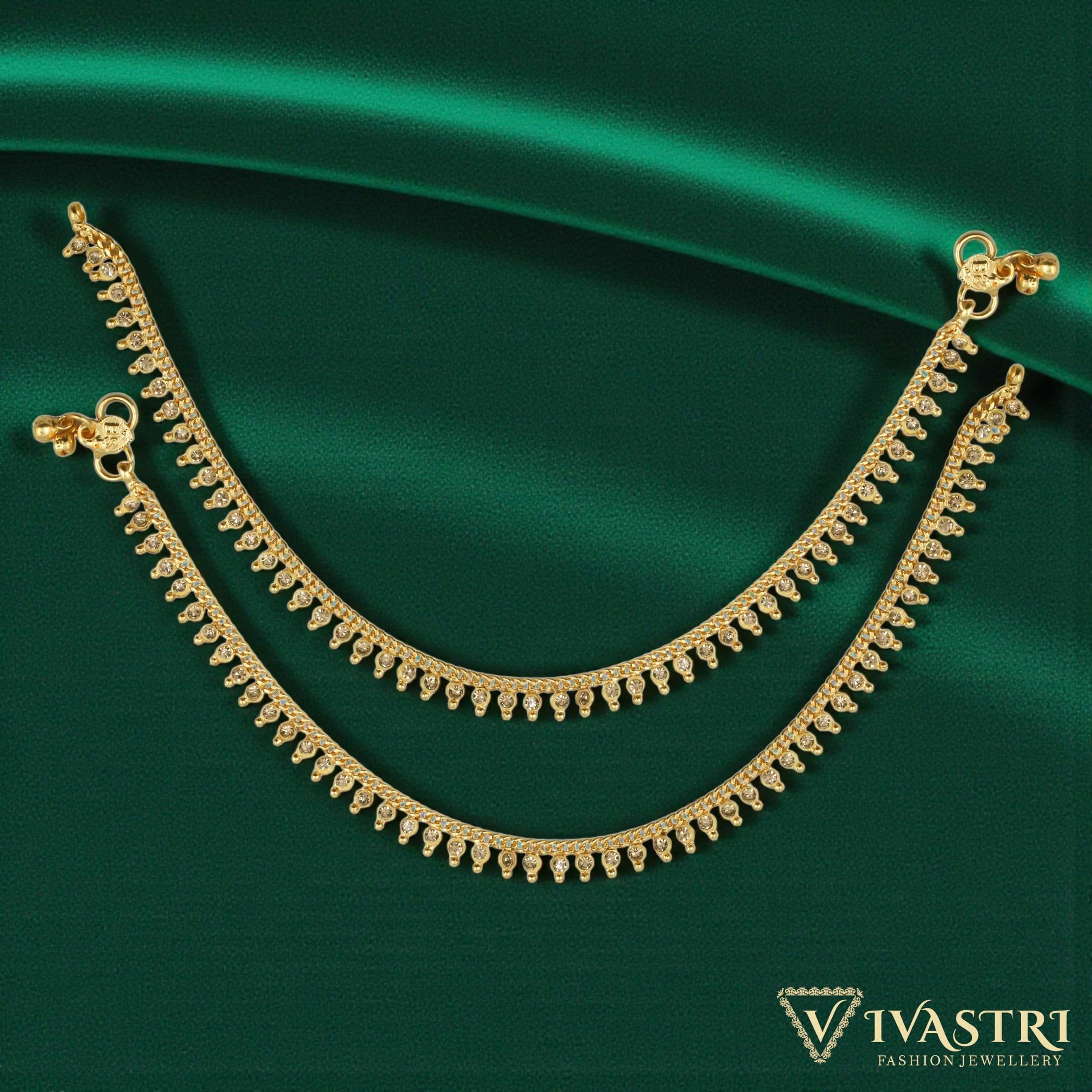 VIVASTRI Gold Anklets ( Pack of 1 )