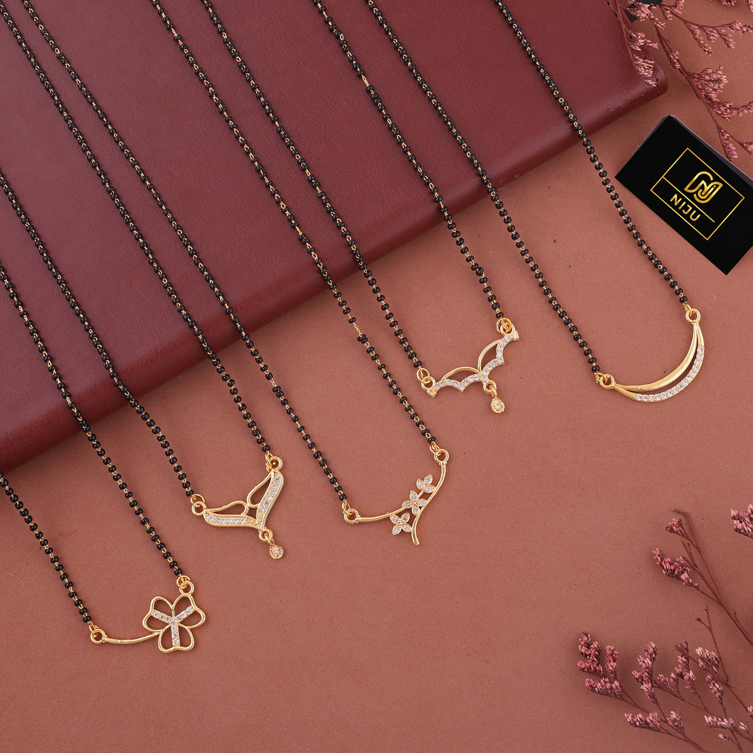 NIJU Golden Mangalsutra ( Pack of 5 )