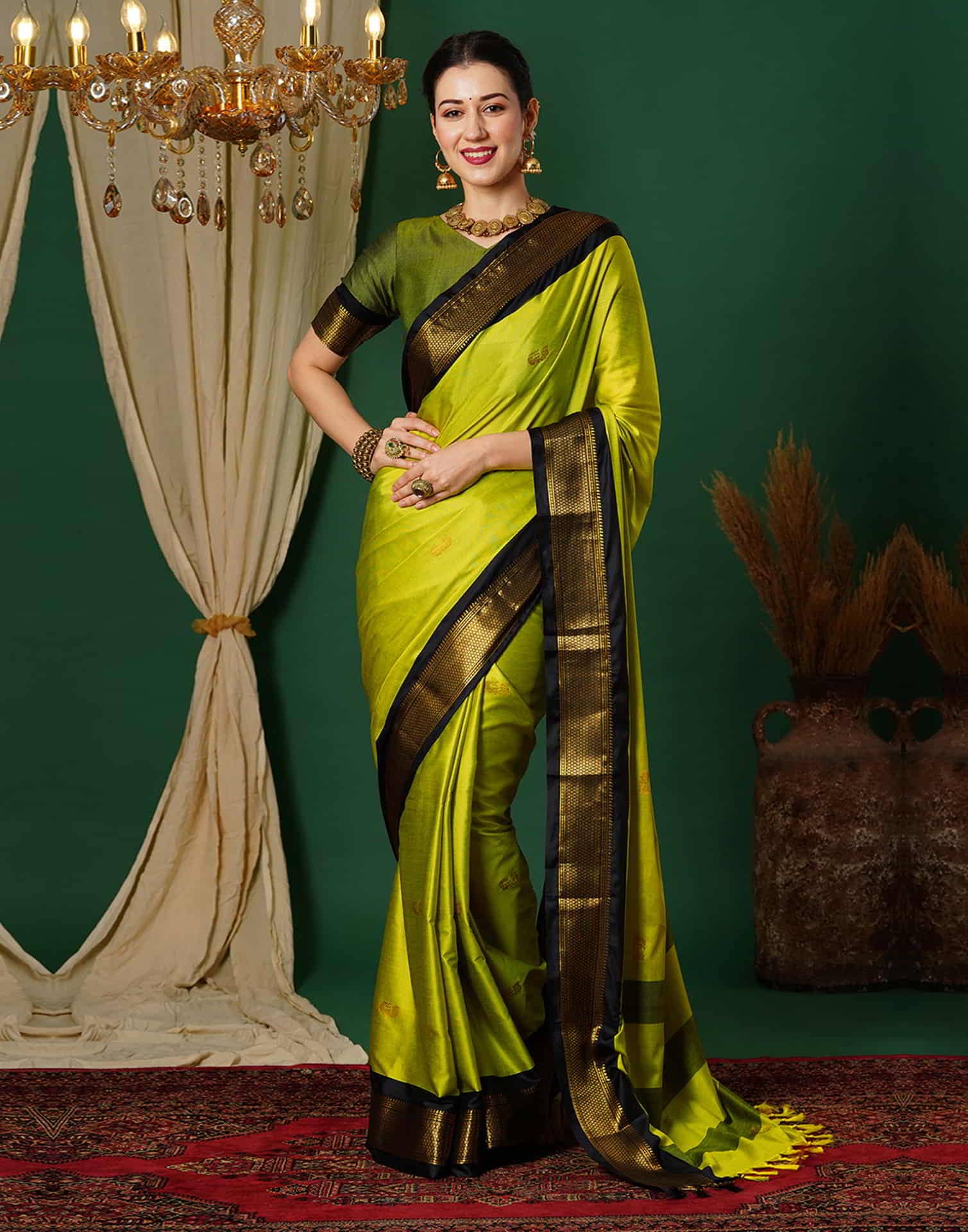 Villagius Cotton Silk Woven Paithani Sarees With Unstitched Blouse Piece ( Multicolor ) - Sarees | Buy online on ZillyBuy