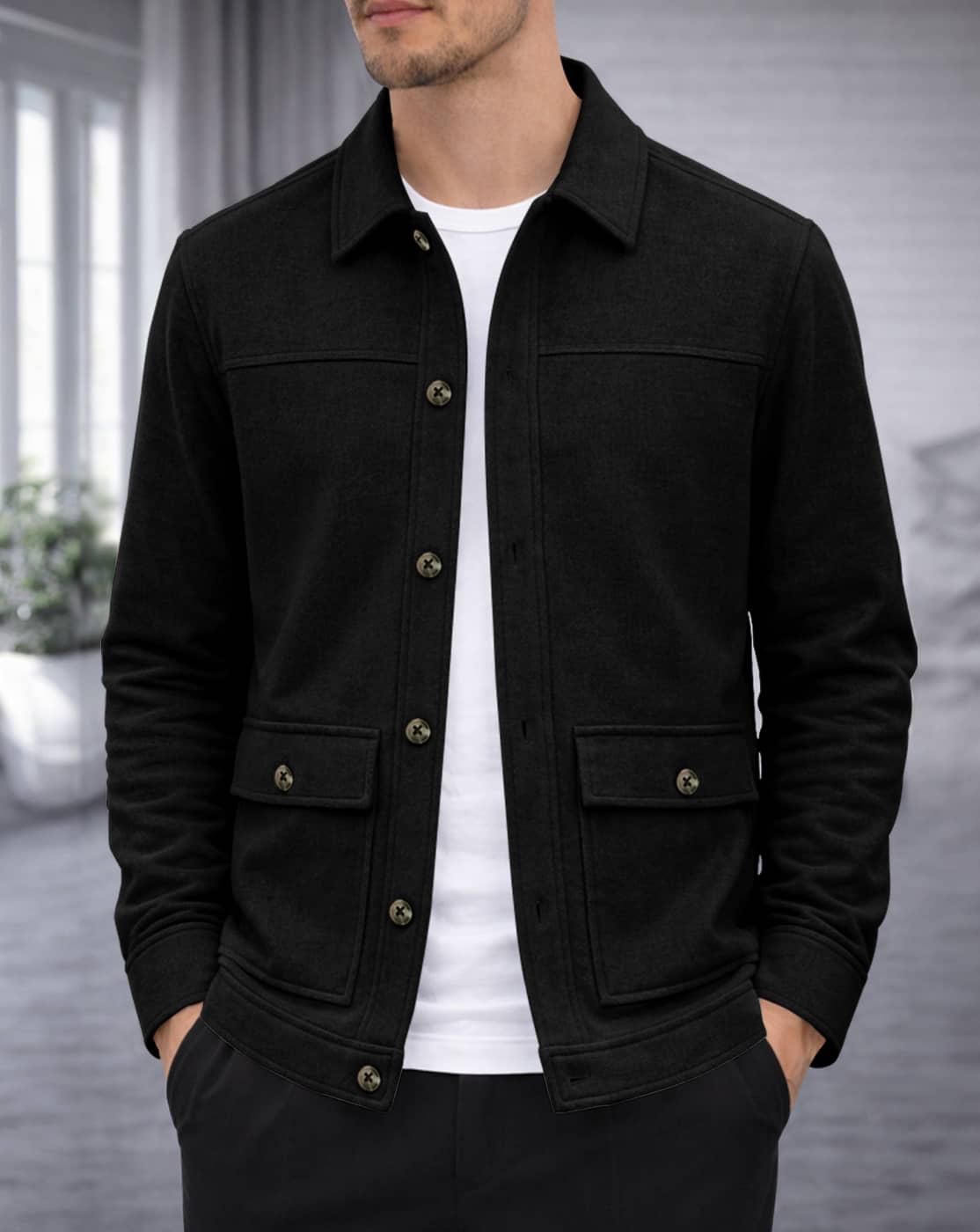 Eyebogler Polyester Relaxed Fit Solids Full Sleeves Men's Casual Shirt - Black ( Pack of 1 )