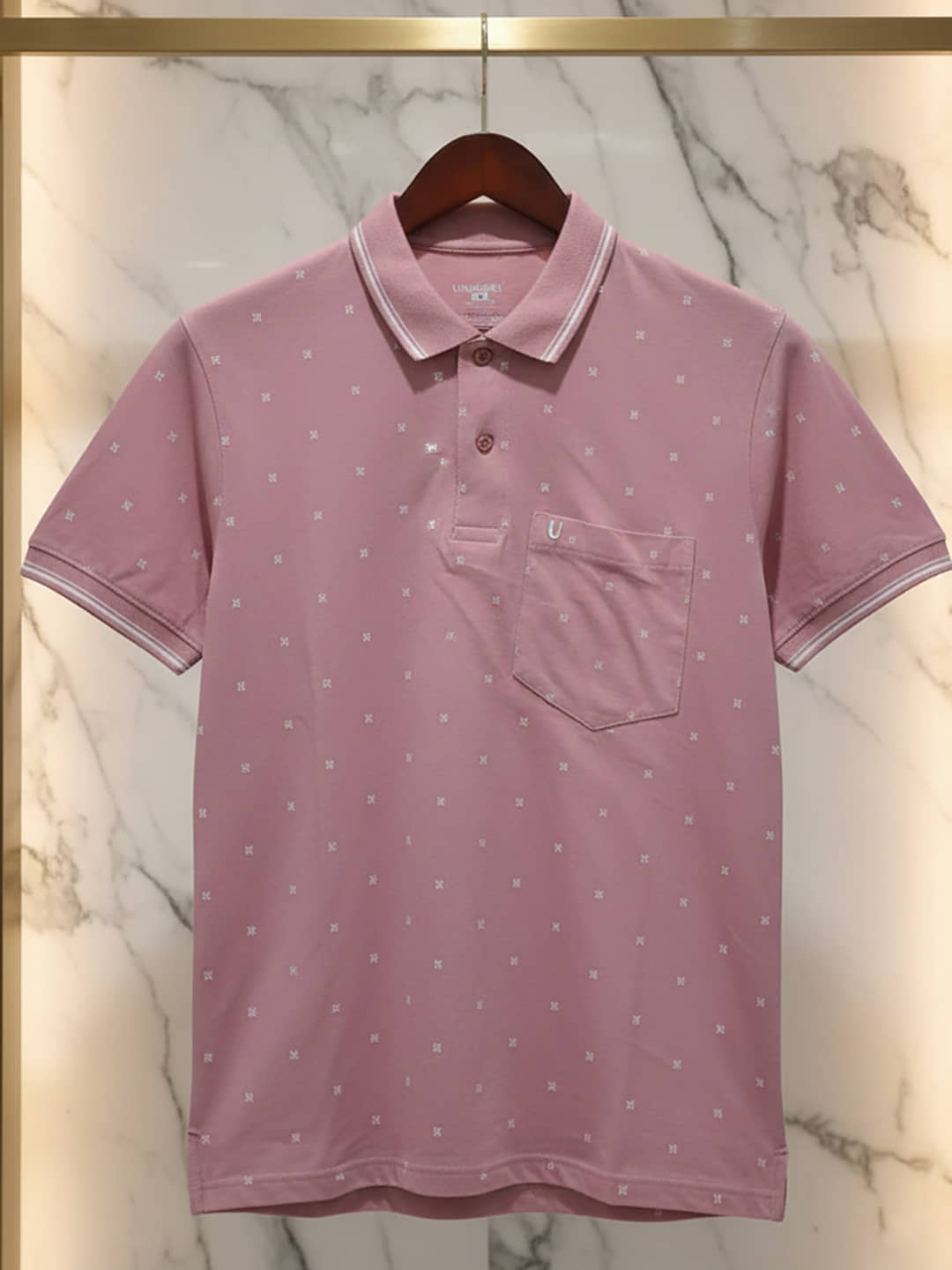 UNIBERRY Men Cotton Blend Regular Fit Printed Polo T Shirt ( Purple )