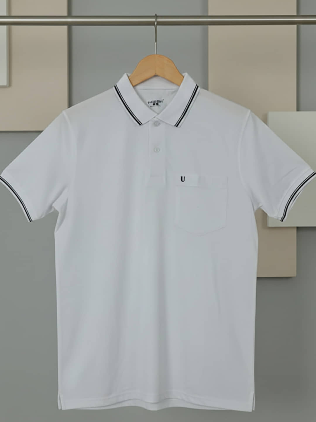 UNIBERRY Men Cotton Blend Regular Fit Solid Polo T Shirt ( White )