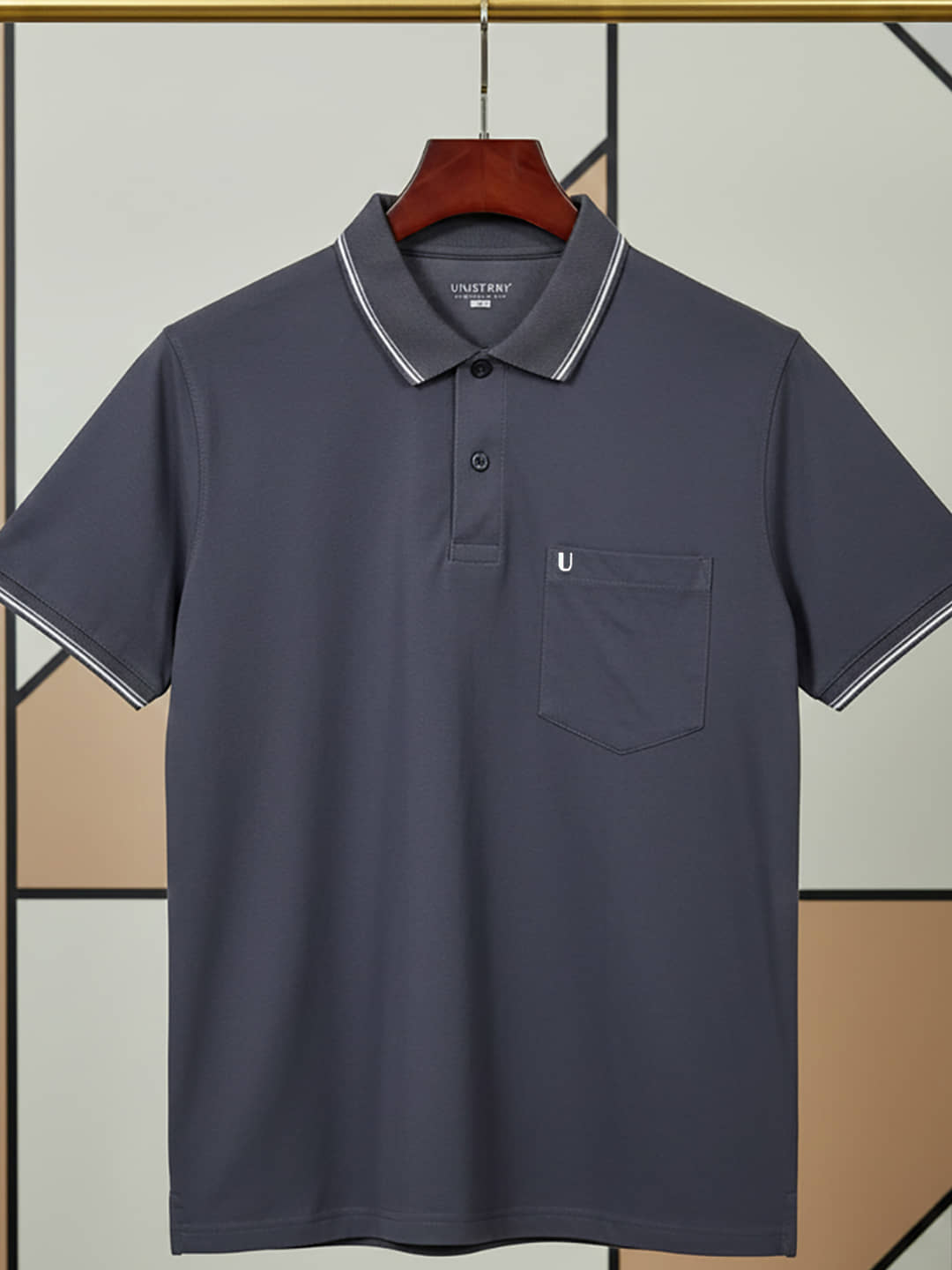 UNIBERRY Men Cotton Blend Regular Fit Solid Polo T Shirt ( Purple )