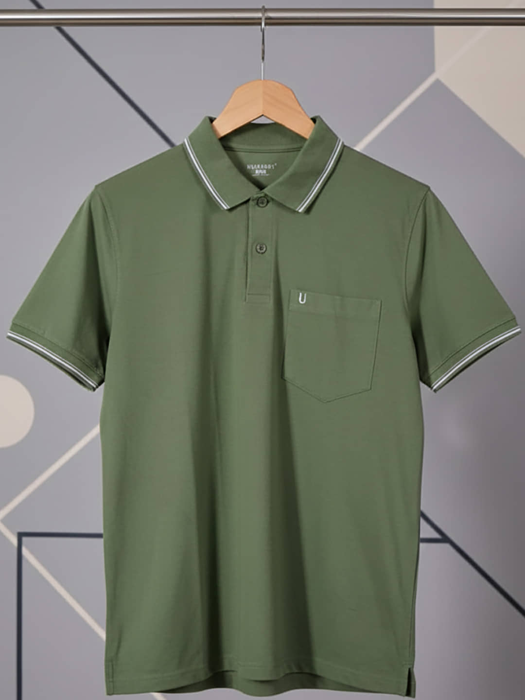 UNIBERRY Men Cotton Blend Regular Fit Solid Polo T Shirt ( Sea Green )