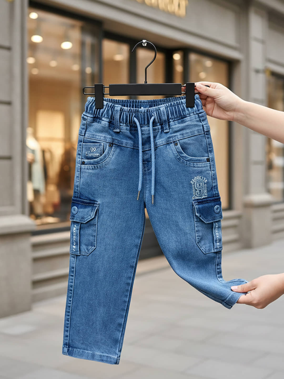 JFR Pack of 1 Boys Cotton Blend Jeans ( Turquoise ) - Jeans | Buy online on ZillyBuy