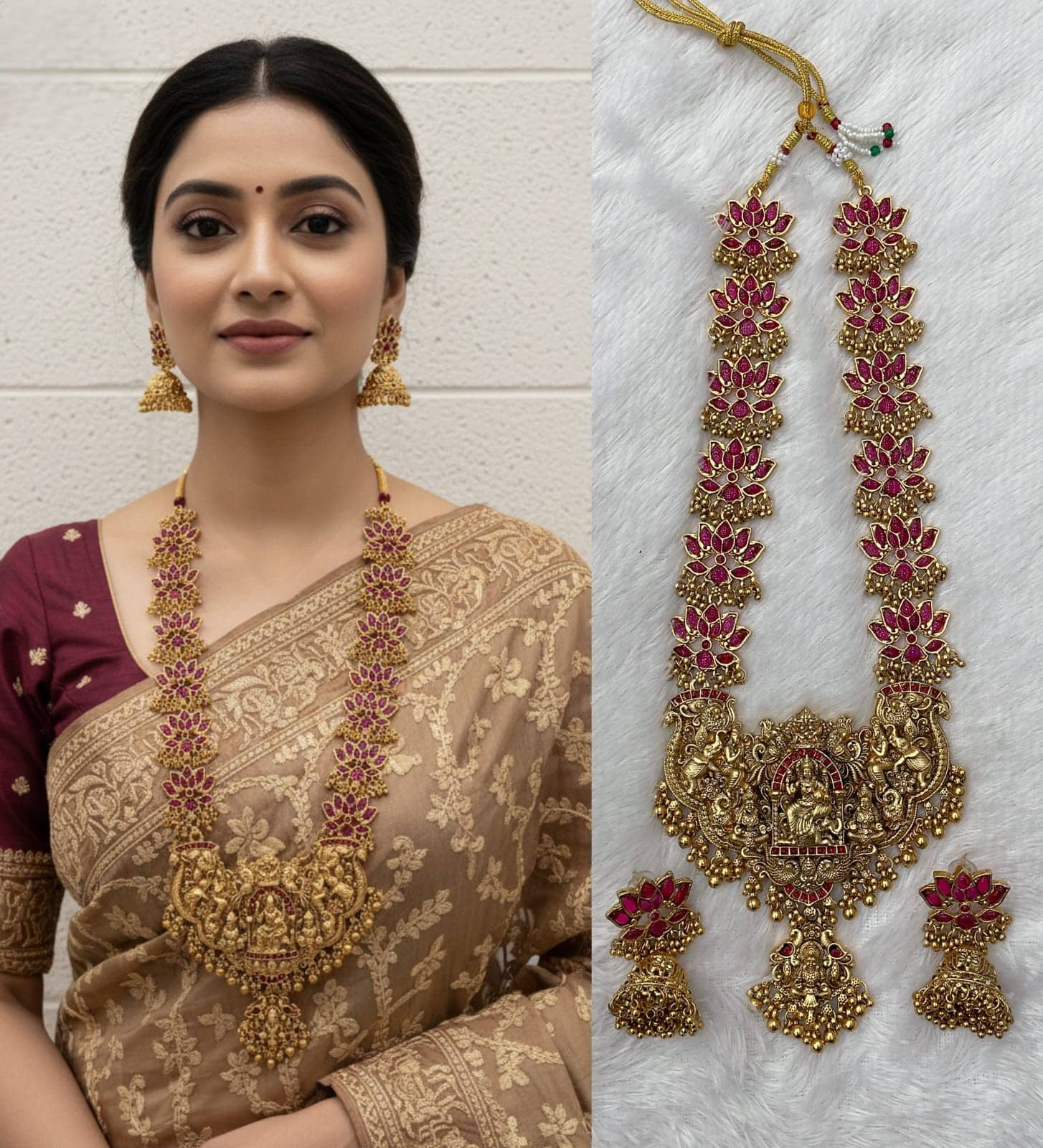 KEYMAX Golden Alloy Necklace Set ( Pack of 1 )