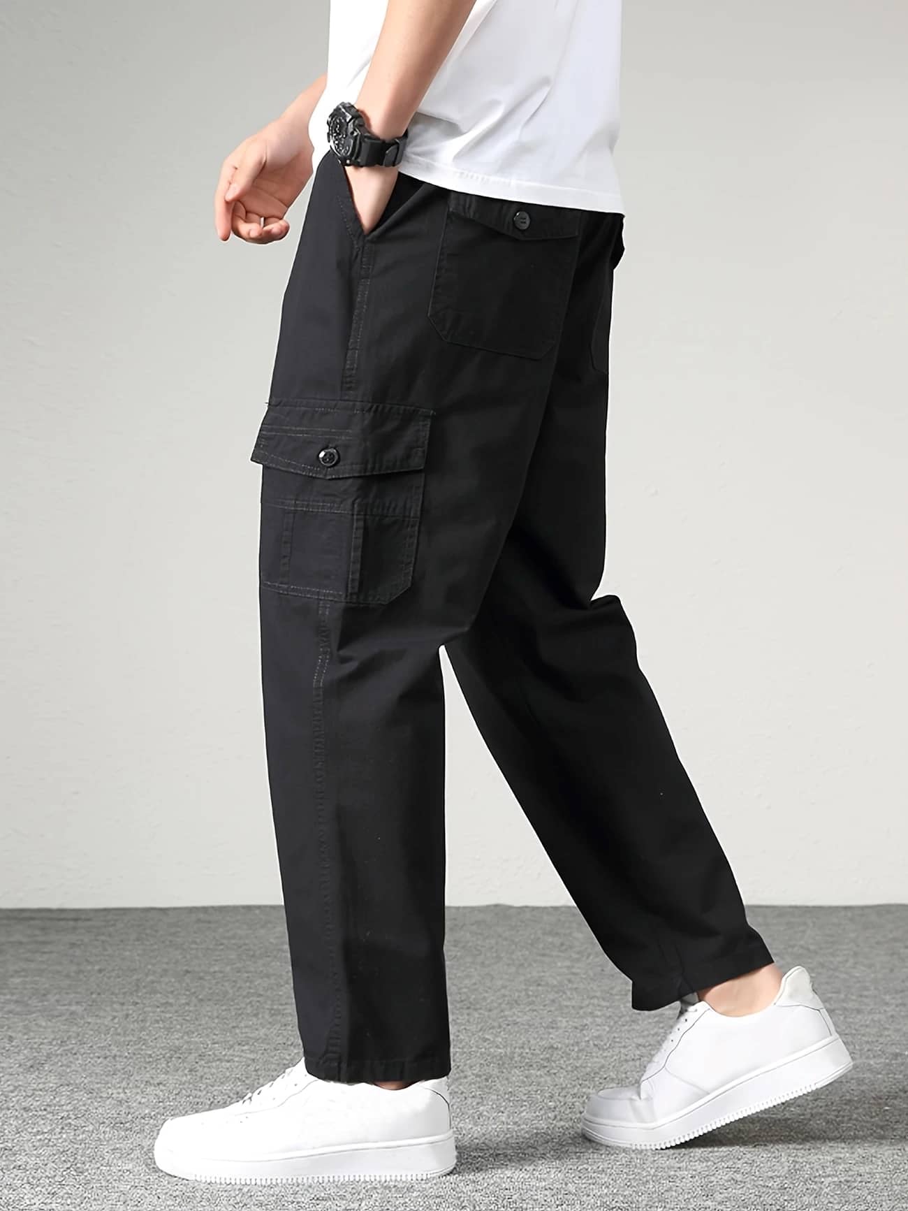 Greenflair Black Cotton Men's Joggers ( Pack of 1 ) - Track Pants | Buy online on ZillyBuy