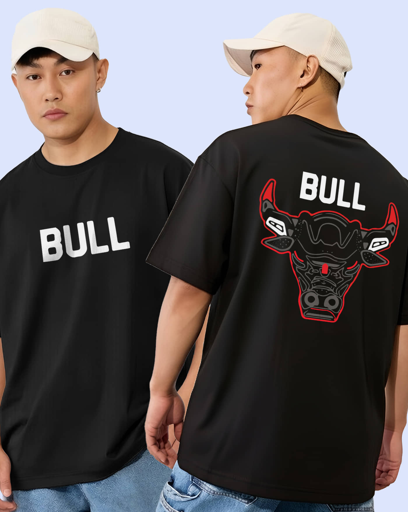 AUSK Men Cotton Blend Oversized Fit Printed T-Shirt ( Black )