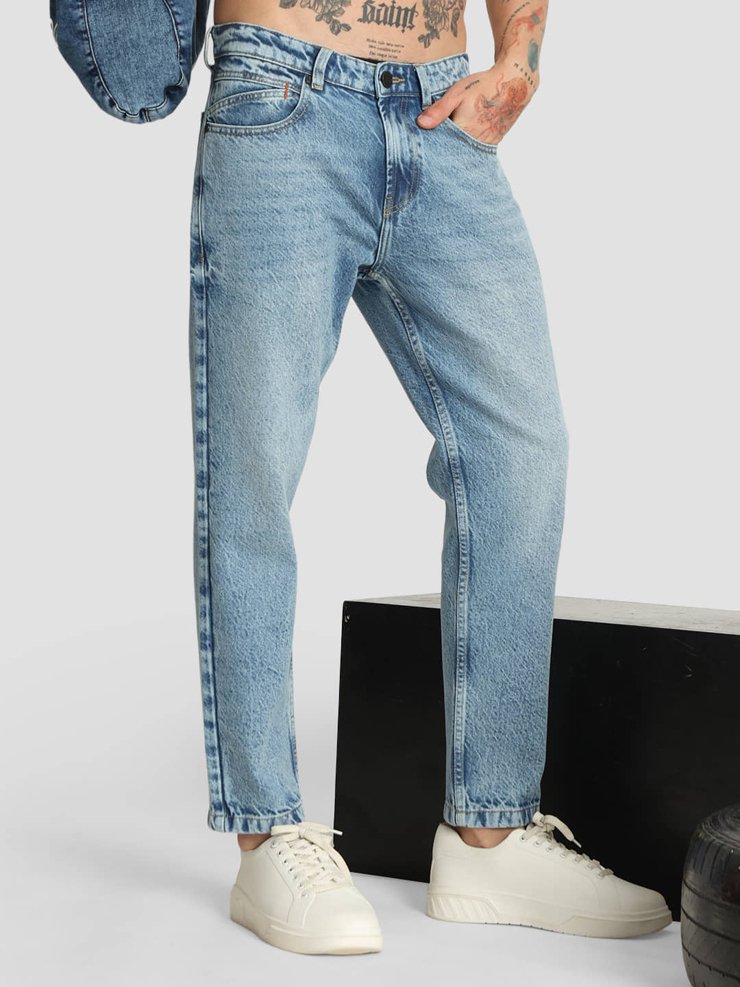 Bene Kleed Regular Fit Solid Men's Jeans - Mid Blue ( Pack of 1 ) - Jeans | Buy online on ZillyBuy