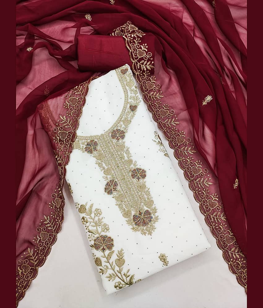 Rangtulika Ethnics Women's Georgette Unstitched Salwar Suit - Unstitched Fabrics | Buy online on ZillyBuy