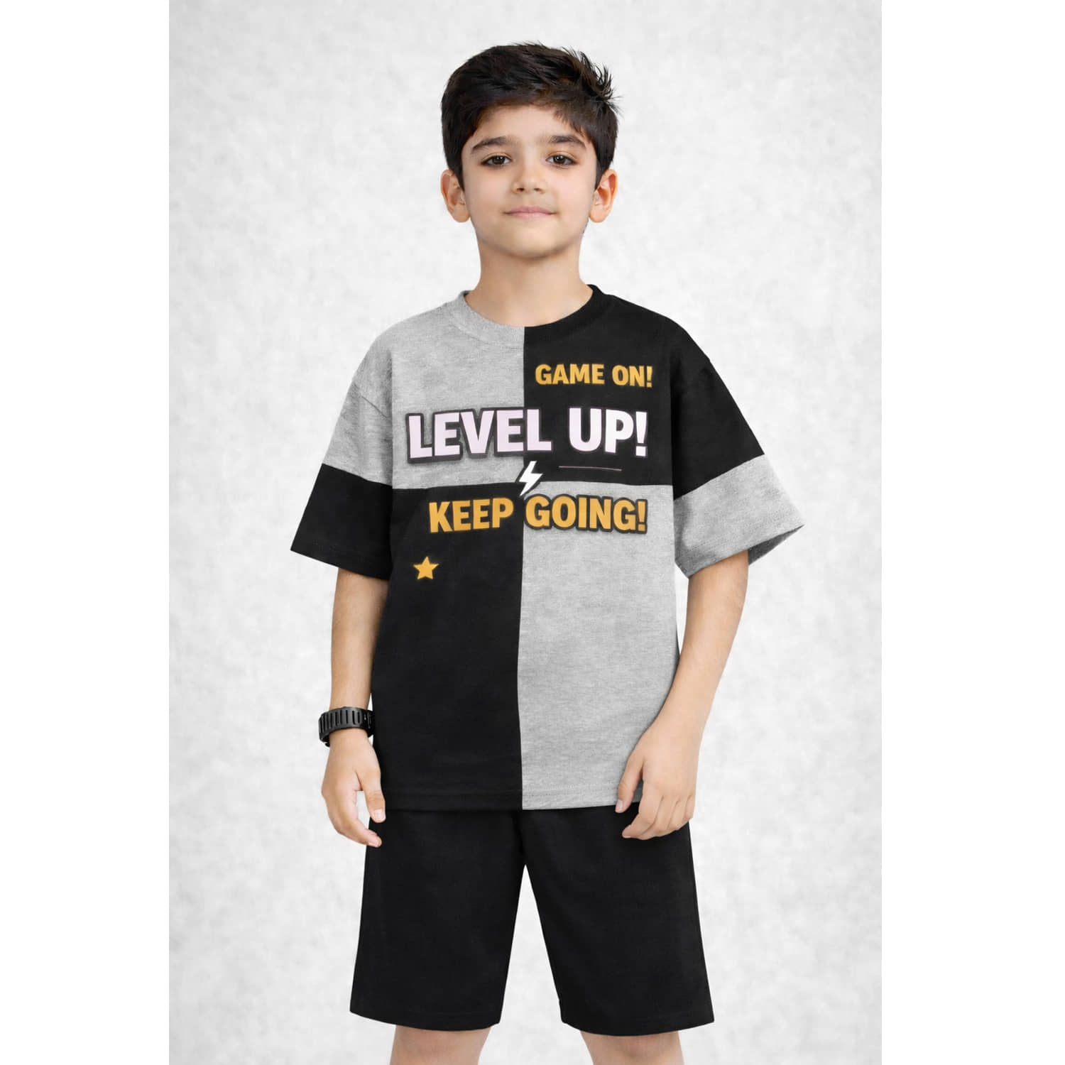 Billyball Pack of 1 Boys Cotton Blend T-Shirt & Shorts Set ( Multicolor 2 )