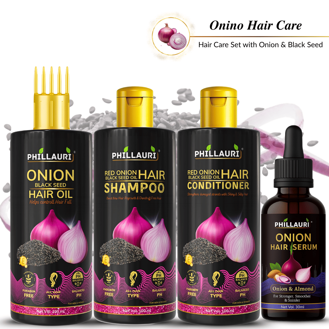 Red Onion Black Seed Complete Hair Routine Combo Shampoo Conditioner Oil Serum