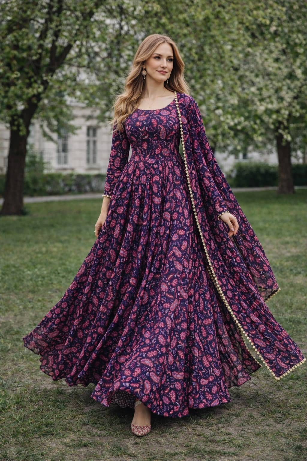 RAIYANI FASHION Women Crepe Printed Fit & Flare Dress ( Brown )