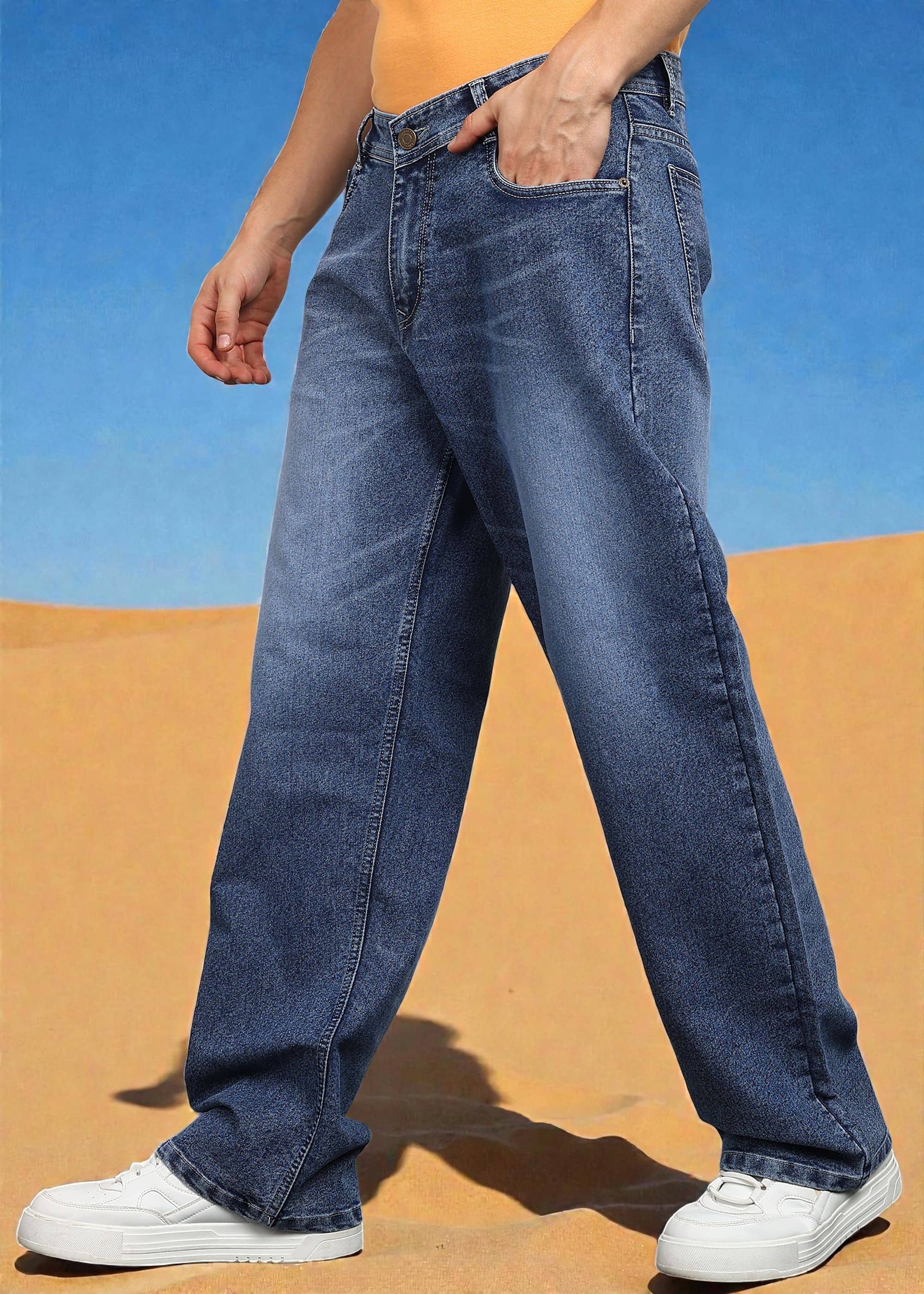 True Fades Clean Look Men's Jeans - Blue ( Pack of 1 ) - Jeans | Buy online on ZillyBuy