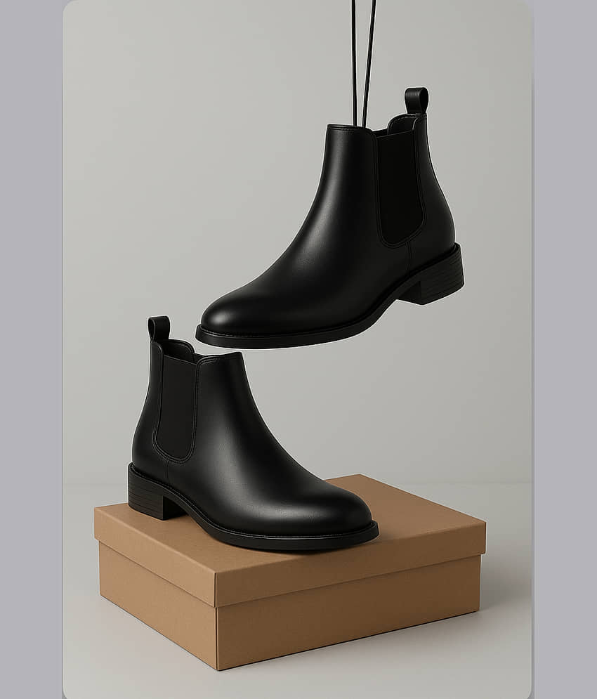 Bottine Chelsea - PDOOR - Pour Hommes - Plat - Cuir - A élastique Bottine Chelsea - PDOOR - Pour Hommes - Plat - Cuir - A élastique