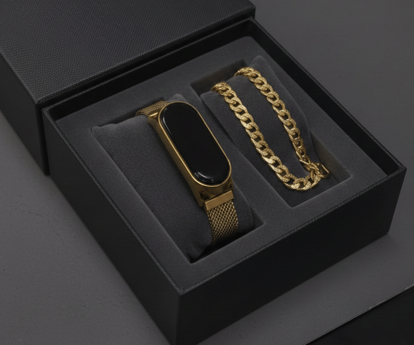 Fadiso Fashion Gold Metal Digital Men's Watch