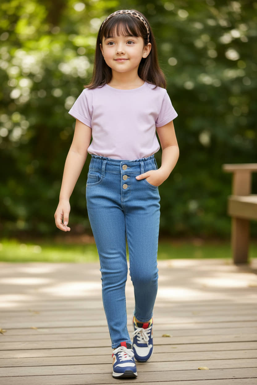 ICONIC ME Girls Denim Jeans ( Pack of 1 , Sky Blue ) - Jeans | Buy online on ZillyBuy