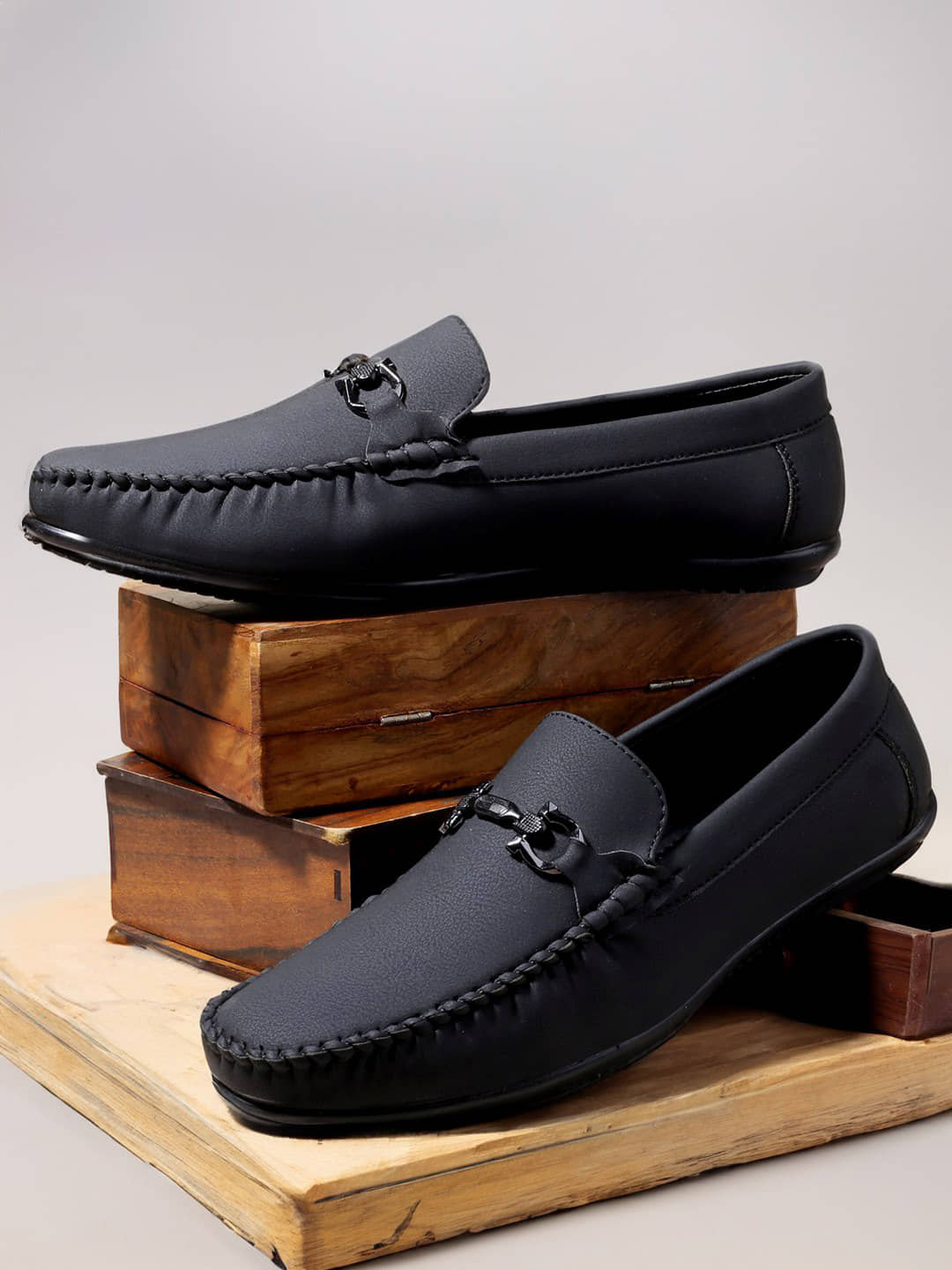 THIVIM Black Men's Driving Shoes - Formal Shoes | Buy online on ZillyBuy