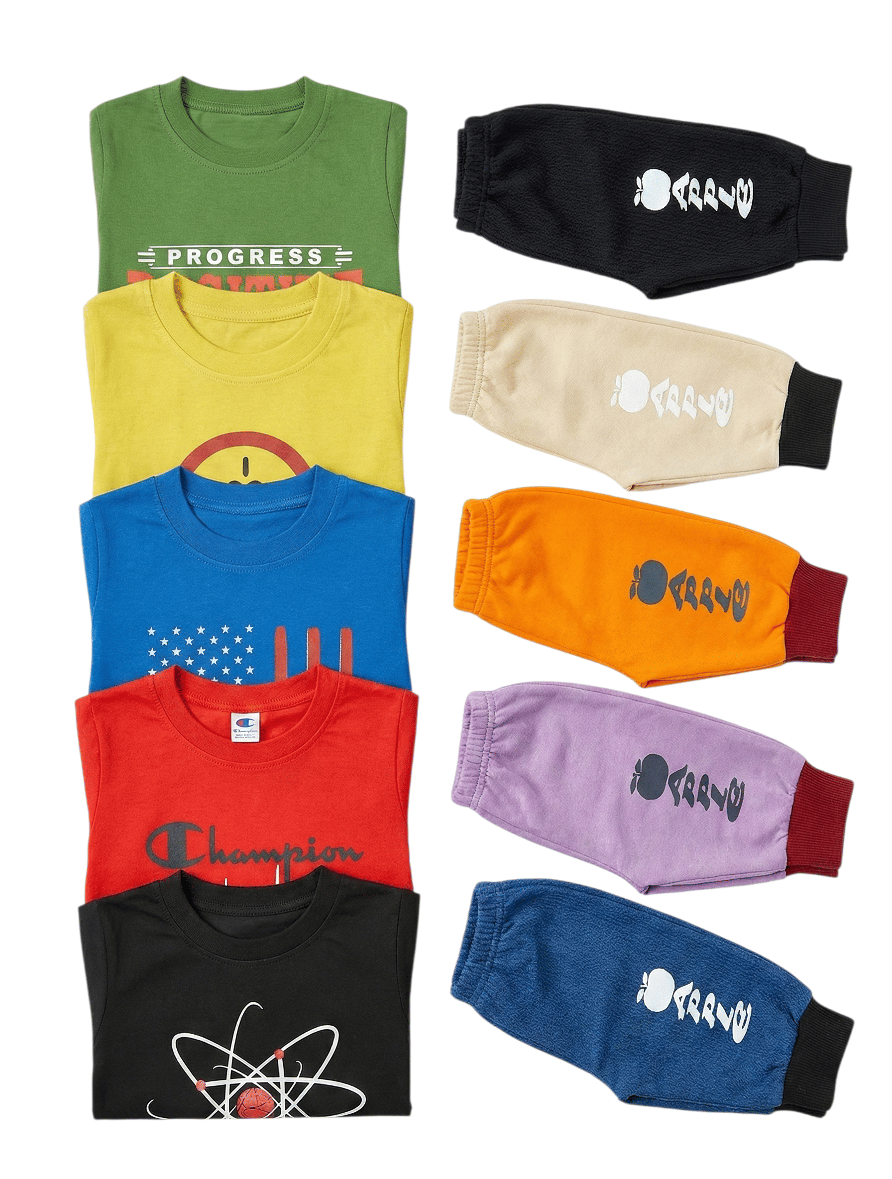 FANCY WEAR Pack of 5 Boys Cotton Blend T-Shirt & Trackpants Set ( Multicolor )