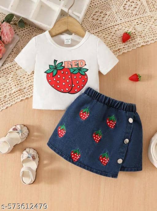 ODIMENT Pack of 1 Girls Cotton Blend T-shirt & Shorts ( Multicolor )