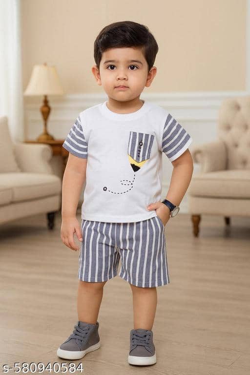 ODIMENT Pack of 1 Girls Cotton Blend T-shirt & Shorts ( Multicolor )