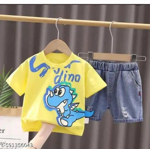 ODIMENT Pack of 1 Girls Cotton Blend T-shirt & Shorts ( Multicolor )
