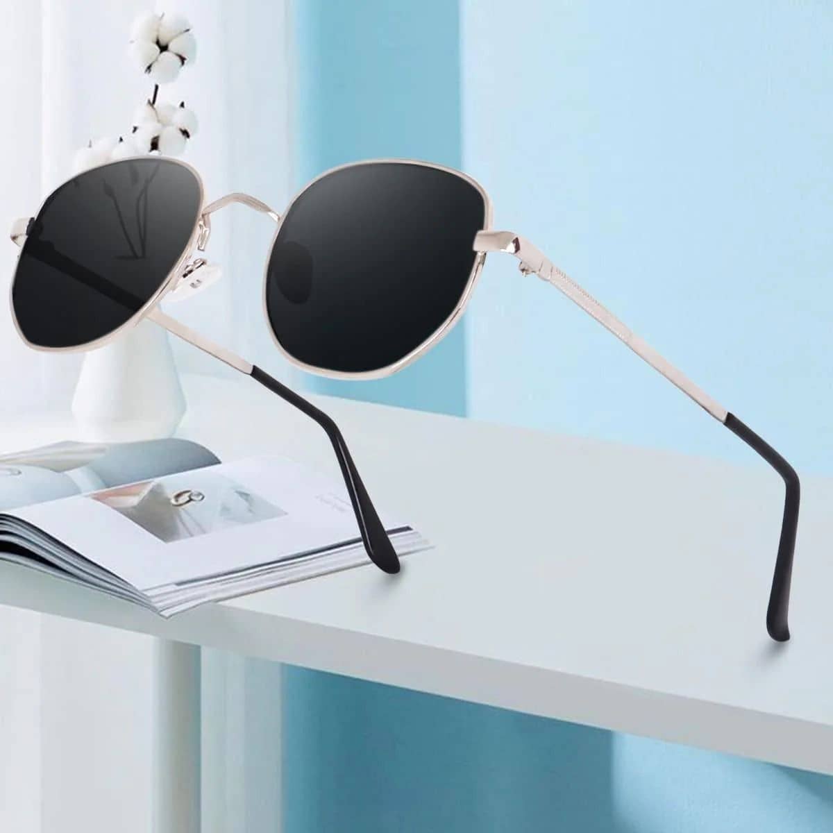 PIRASO Black Oval Sunglasses ( Pack of 1 ) - Sunglasses | Buy online on ZillyBuy