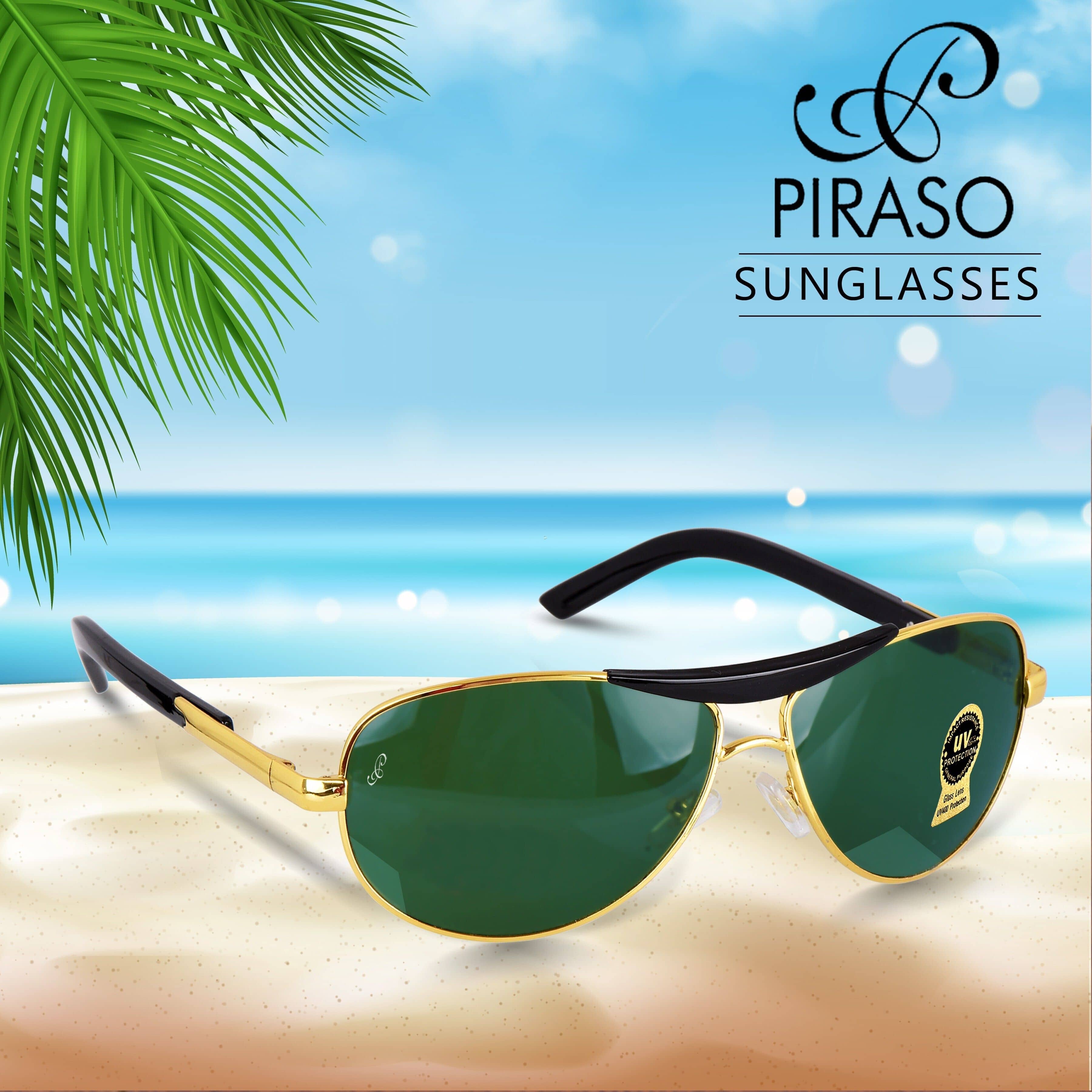 PIRASO Black Pilot Sunglasses ( Pack of 1 ) - Sunglasses | Buy online on ZillyBuy