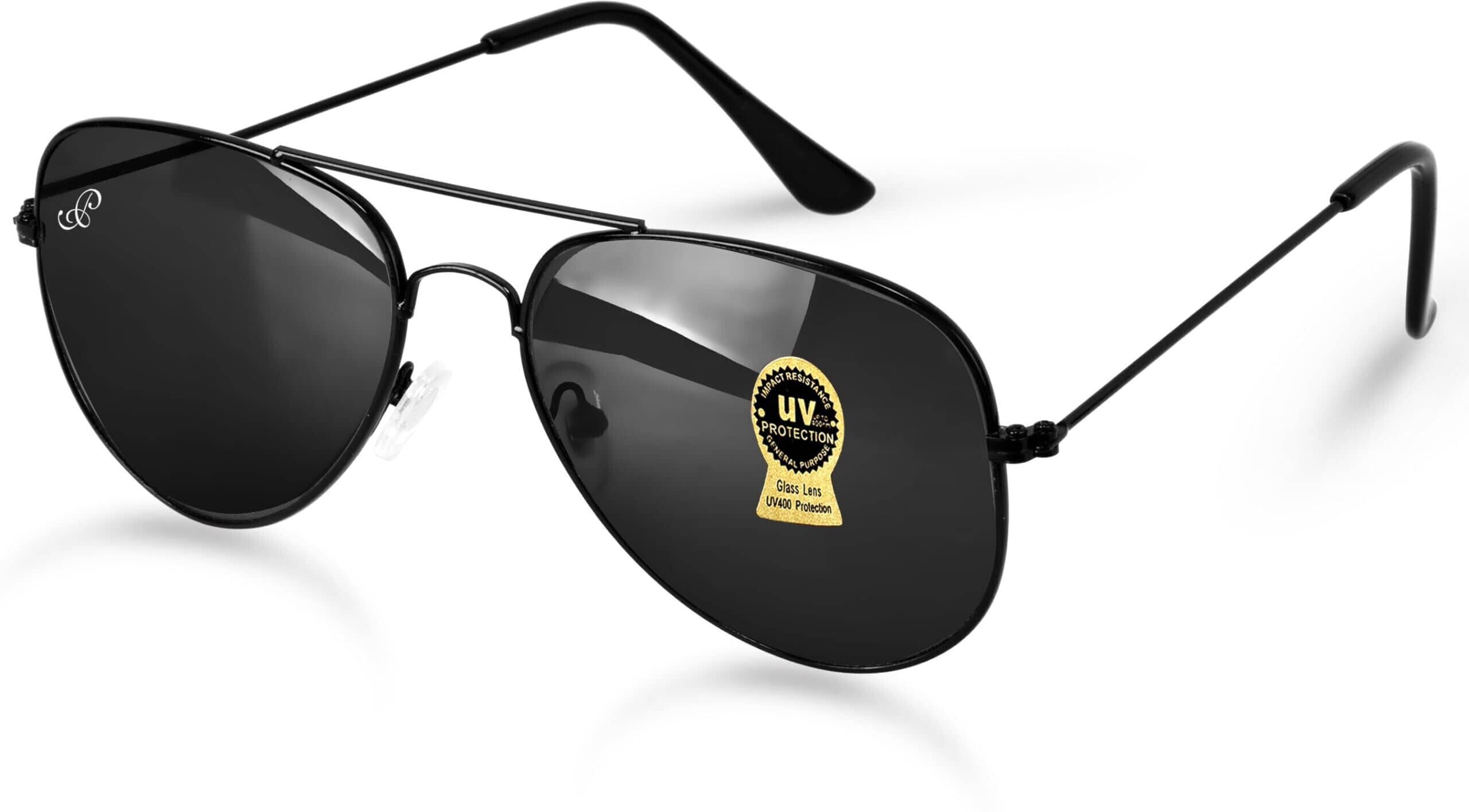 PIRASO Black Pilot Sunglasses ( Pack of 1 ) - Sunglasses | Buy online on ZillyBuy