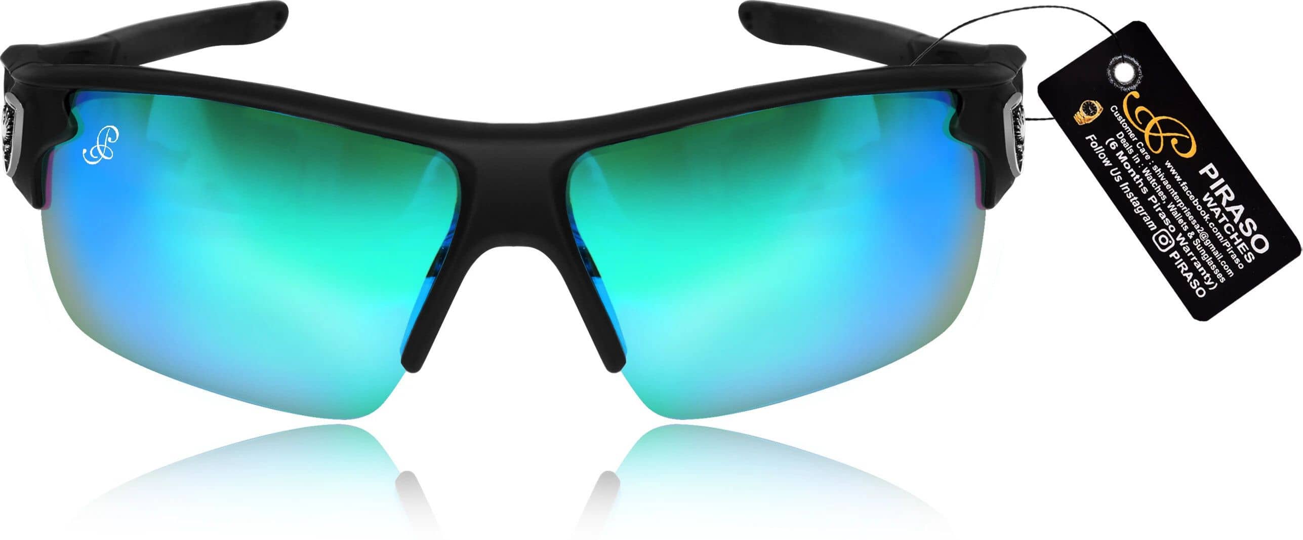 PIRASO Black Visor Sunglasses ( Pack of 1 ) - Sunglasses | Buy online on ZillyBuy