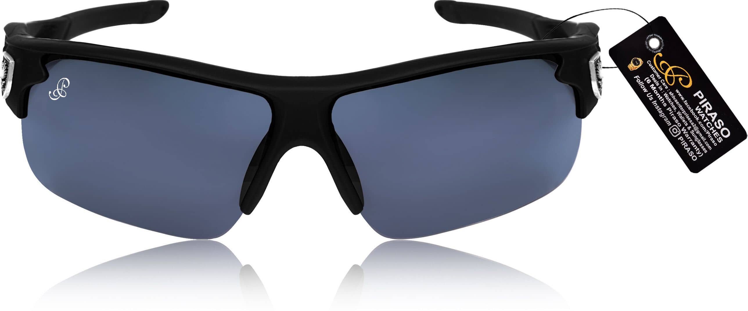PIRASO Black Visor Sunglasses ( Pack of 1 ) - Sunglasses | Buy online on ZillyBuy