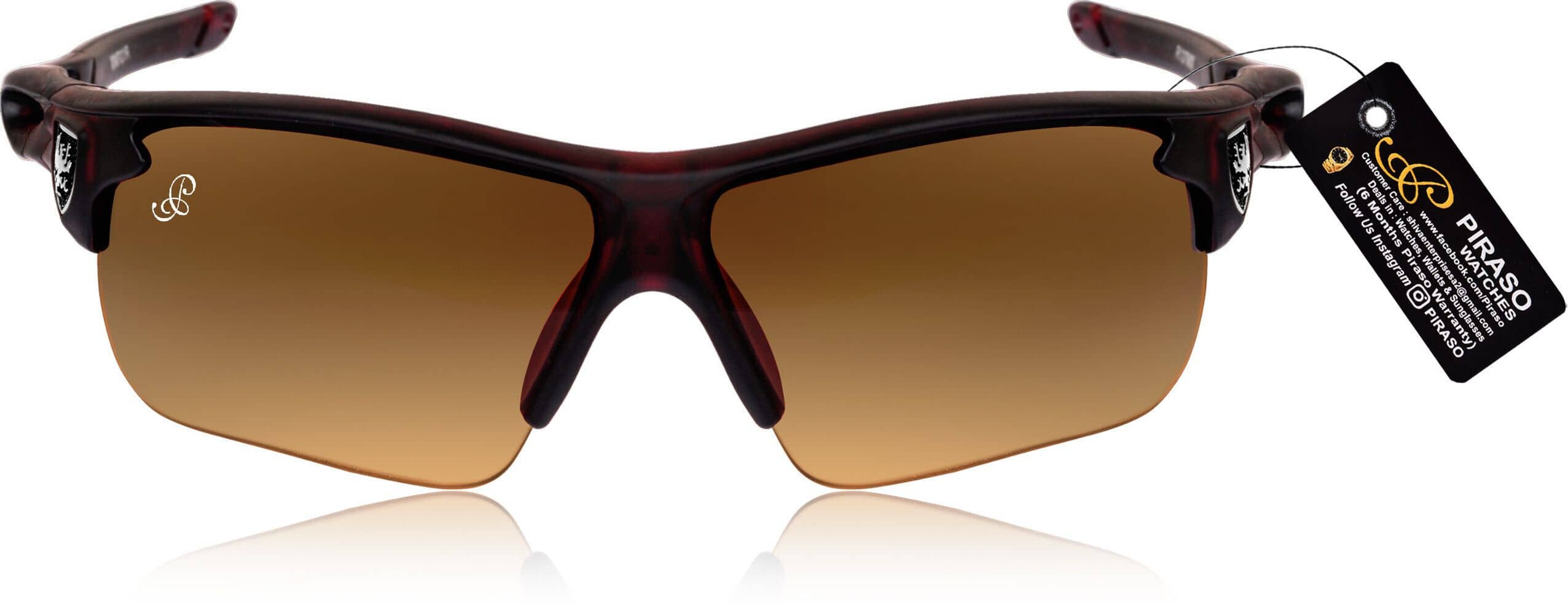 PIRASO Black Visor Sunglasses ( Pack of 1 ) - Sunglasses | Buy online on ZillyBuy