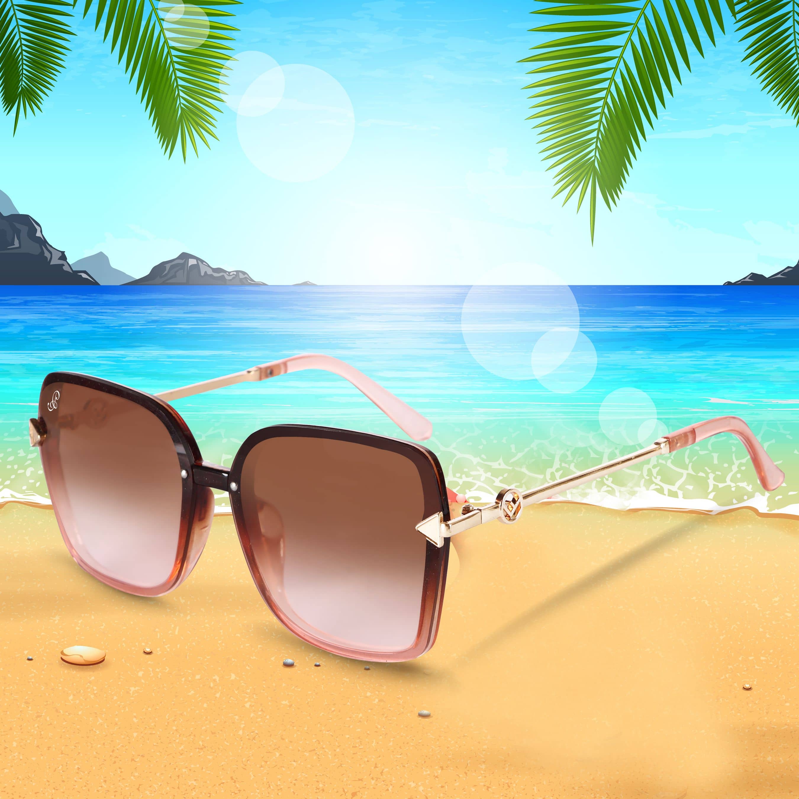 PIRASO Brown Oversized Sunglasses ( Pack of 1 ) - Sunglasses | Buy online on ZillyBuy