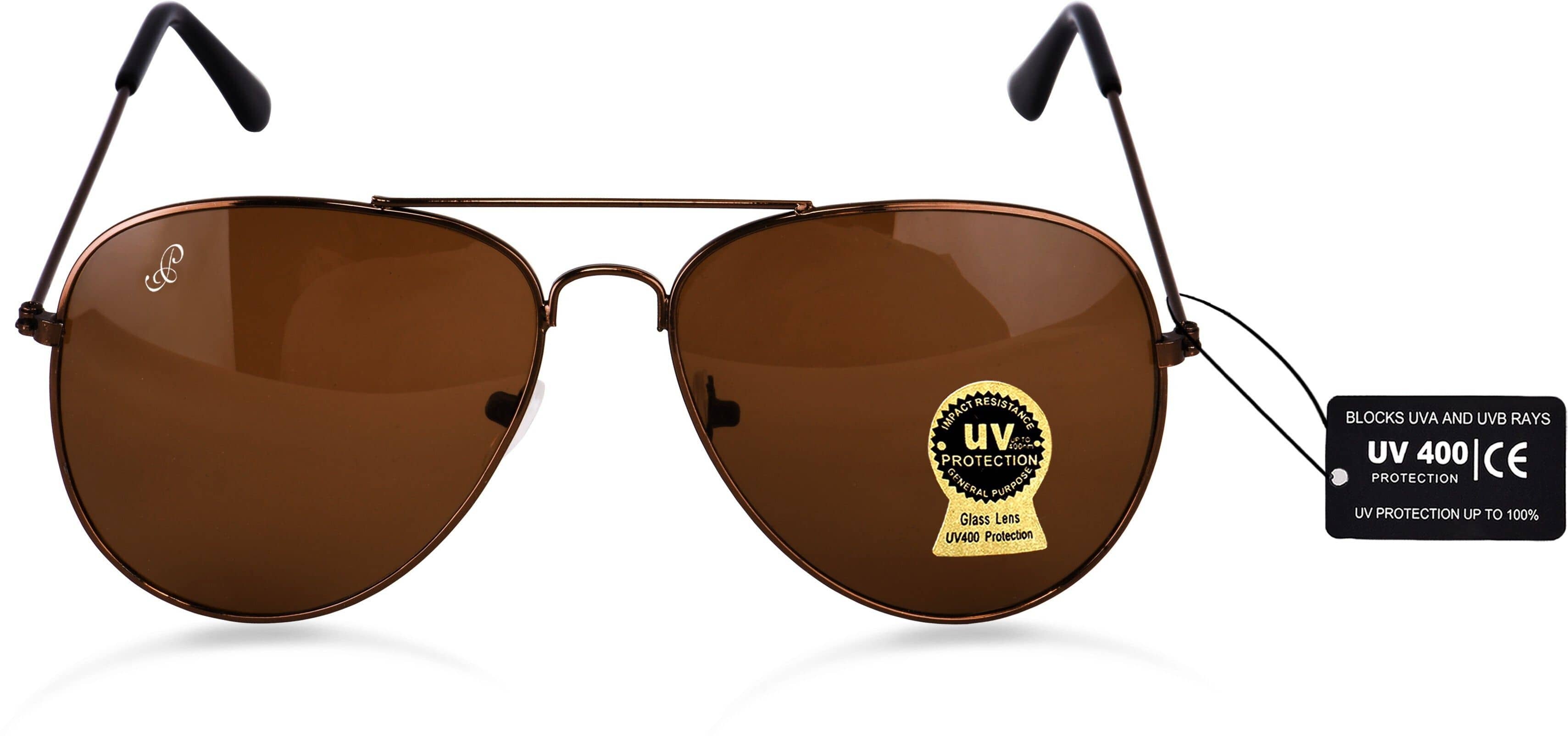 PIRASO Brown Pilot Sunglasses ( Pack of 1 ) - Sunglasses | Buy online on ZillyBuy