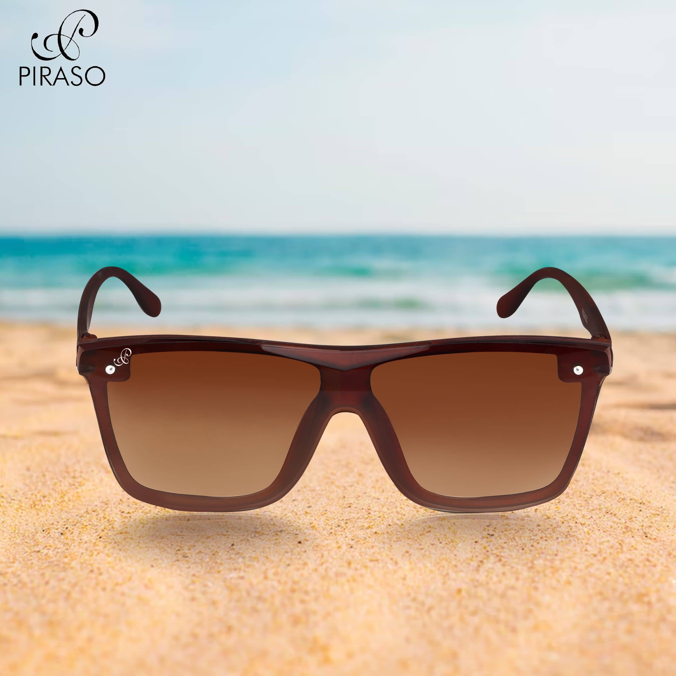 PIRASO Brown Square Sunglasses ( Pack of 1 ) - Sunglasses | Buy online on ZillyBuy