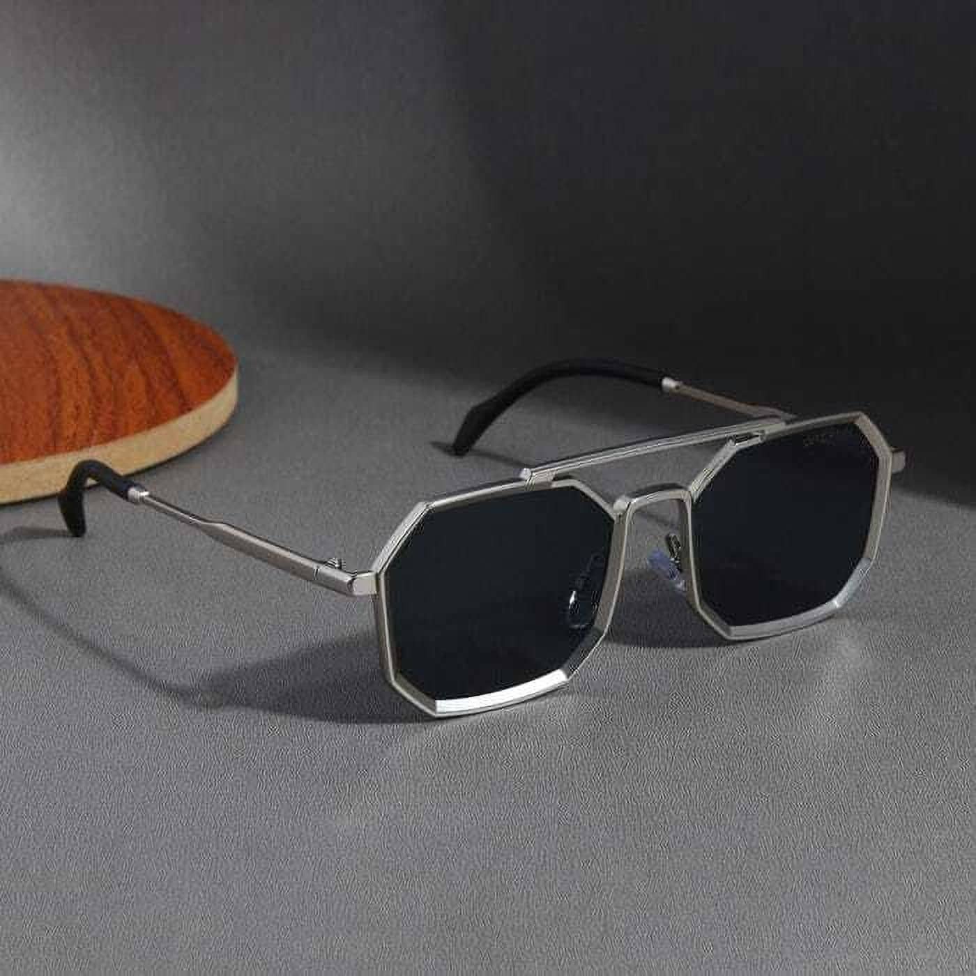 PIRASO Silver Square Sunglasses ( Pack of 1 ) - Sunglasses | Buy online on ZillyBuy