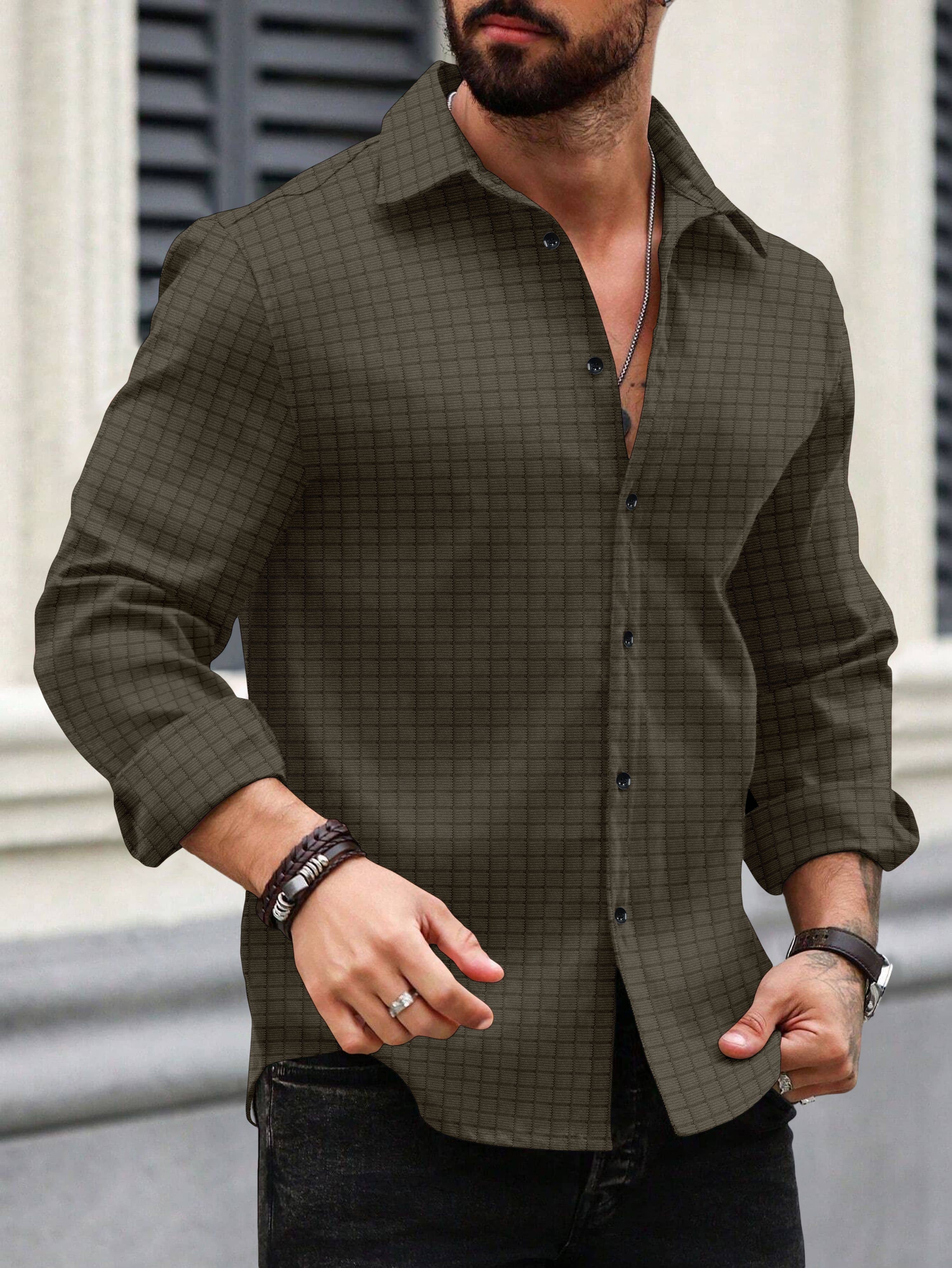 Nofilter Poly Cotton Regular Fit Checks Full Sleeves Men's Casual Shirt - Purple ( Pack of 1 )