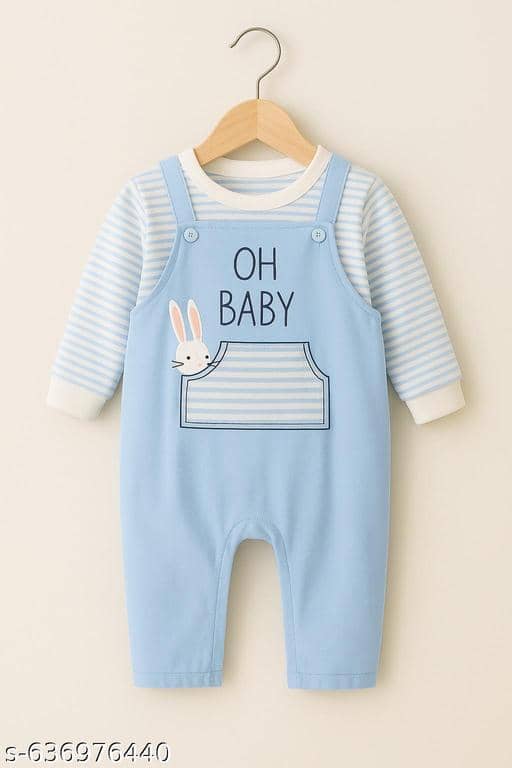 ODIMENT Pack of 1 Boys Cotton Blend T-Shirt & Dungarees Set ( Multi )