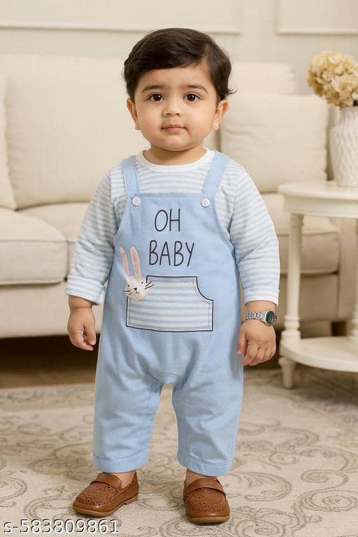 ODIMENT Pack of 1 Boys Cotton Blend T-Shirt & Dungarees Set ( Multi )