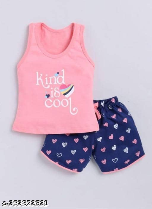 ODIMENT Pack of 1 Girls Cotton Blend T-shirt & Shorts ( Multicolor )
