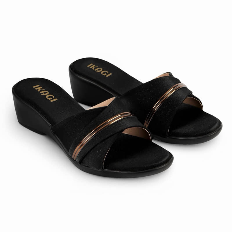 IKAGI Black Women's Slip On Heels - Heels | Buy online on ZillyBuy
