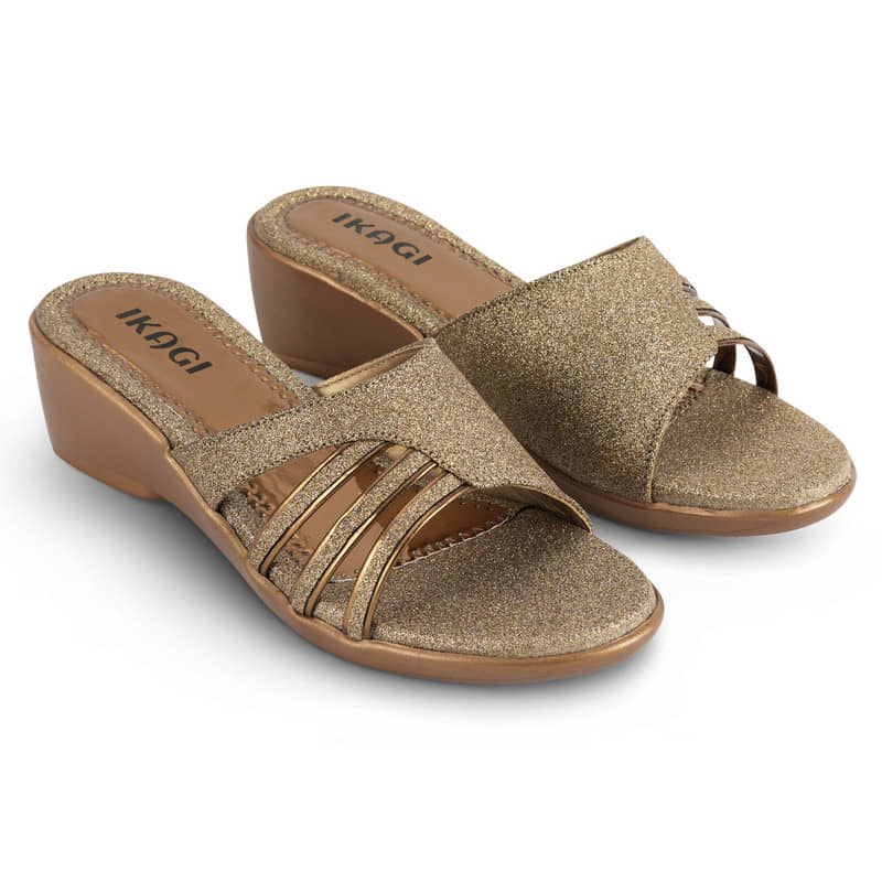 IKAGI Rose Gold Women's Slip On Heels - Heels | Buy online on ZillyBuy