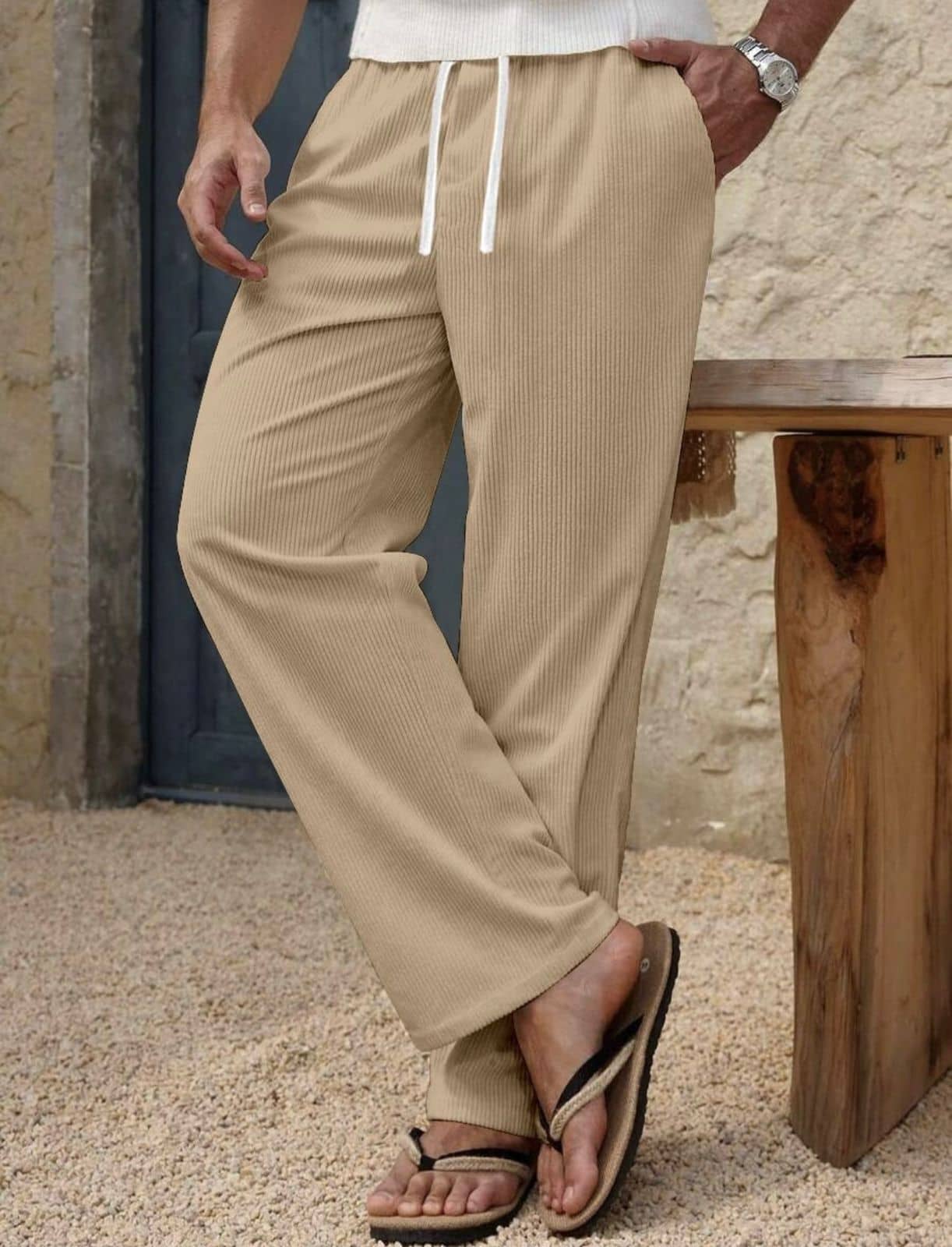Nofilter Loose Men's Korean Pant - Beige ( Pack of 1 ) - Trousers | Buy online on ZillyBuy