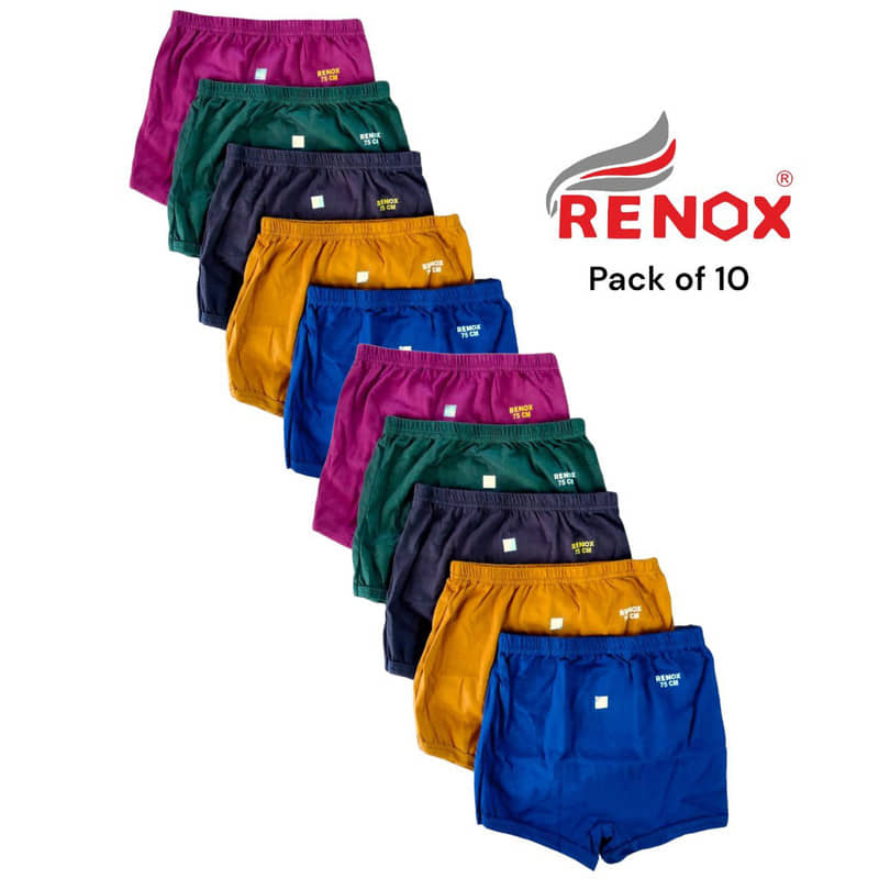 Renox Pack of 10 Boys Cotton Trunks ( Multicolor 10 ) - Nightwear & Loungewear | Buy online on ZillyBuy