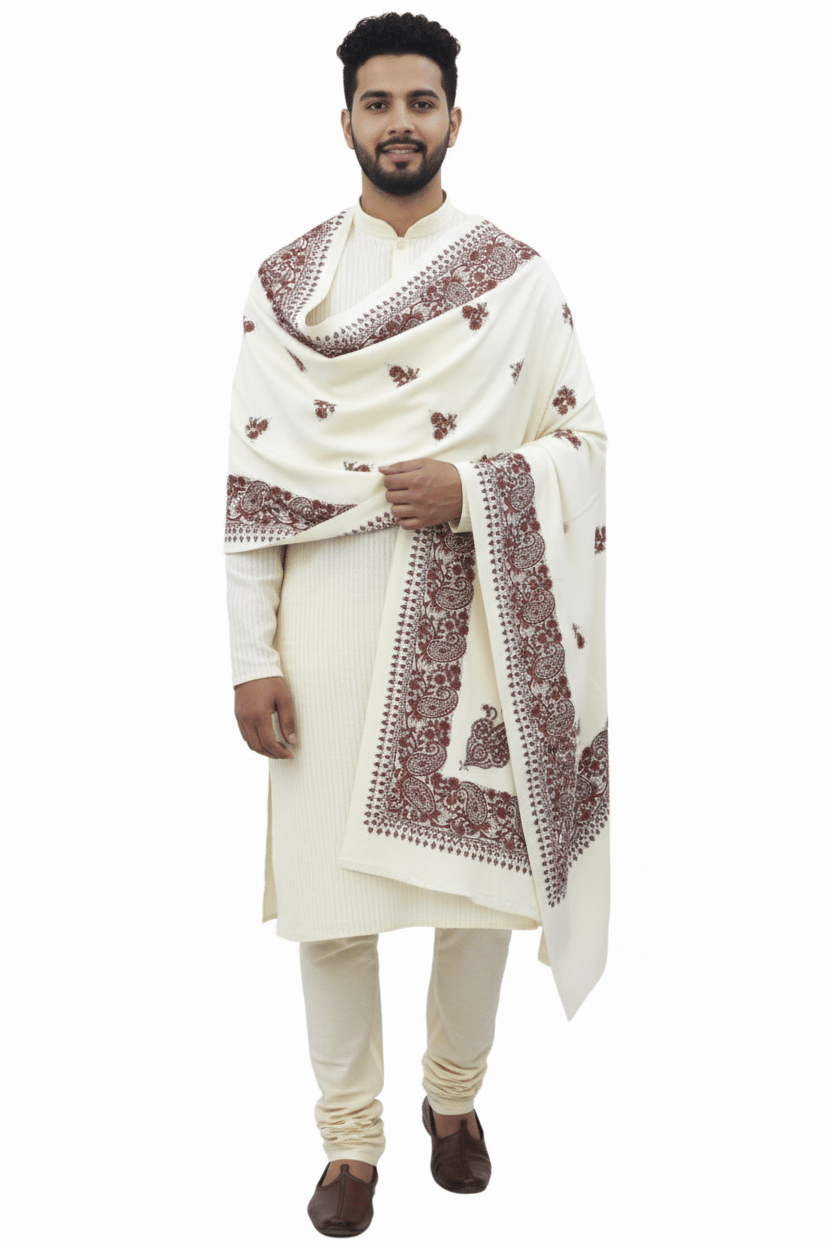 Sprha White Woolen Men's Shawls ( Pack of 1 ) - Jewellery Sets | Buy online on ZillyBuy