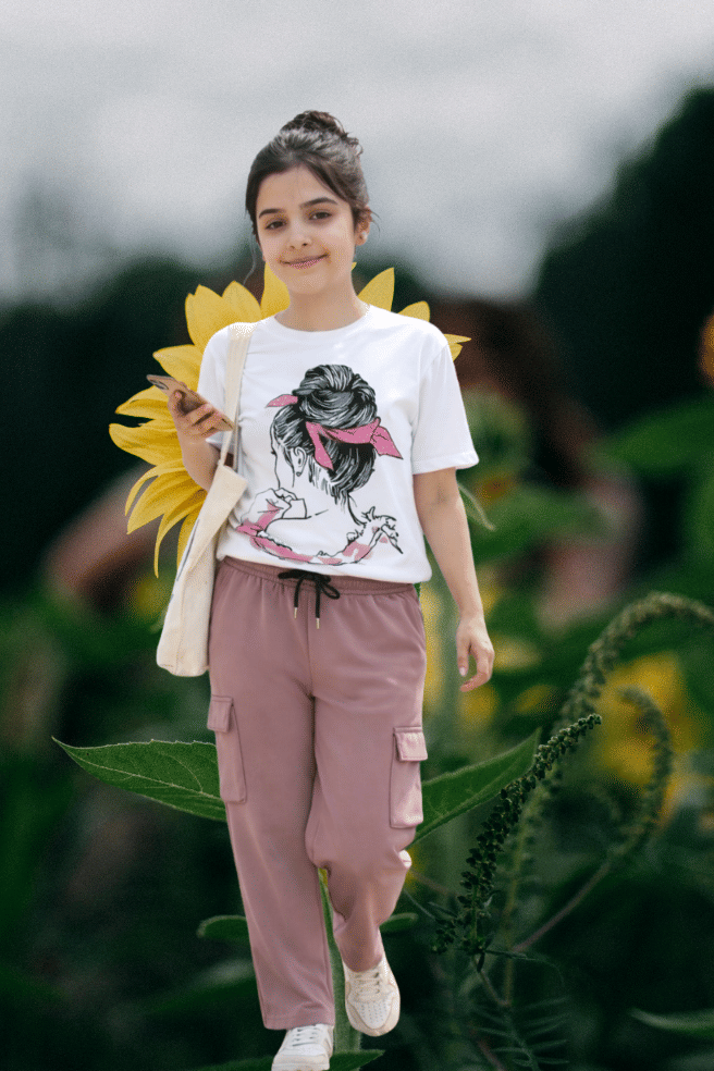 TarrenT HunT Pack of 1 Girls Cotton Blend T-shirt & Pants ( Pink )