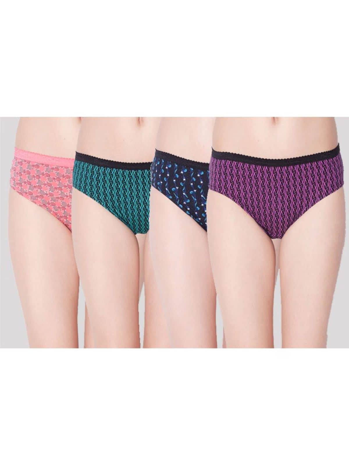 Dollar Missy Pack of 2 Cotton Printed Women's Hipster ( Multi Color )