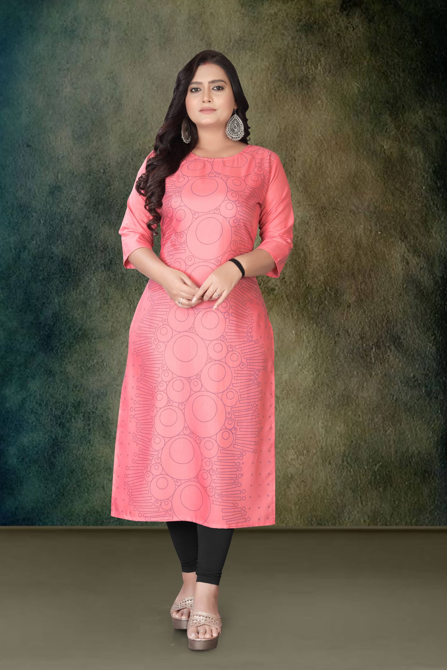 Hetsa Women Rayon Printed A-line Kurti ( Pink ) - Kurtis, Tunics | Buy online on ZillyBuy