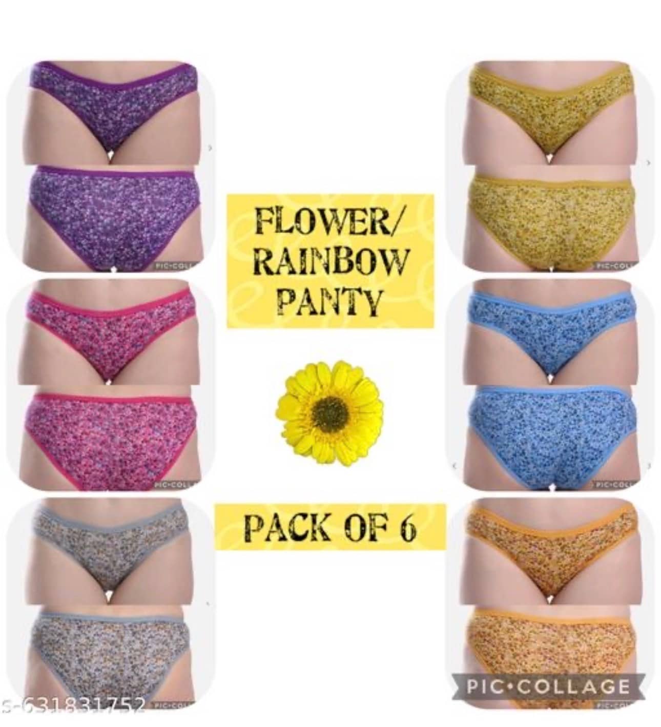 ICONIC ME Pack of 6 Cotton Hipster For Women ( Multicolor )