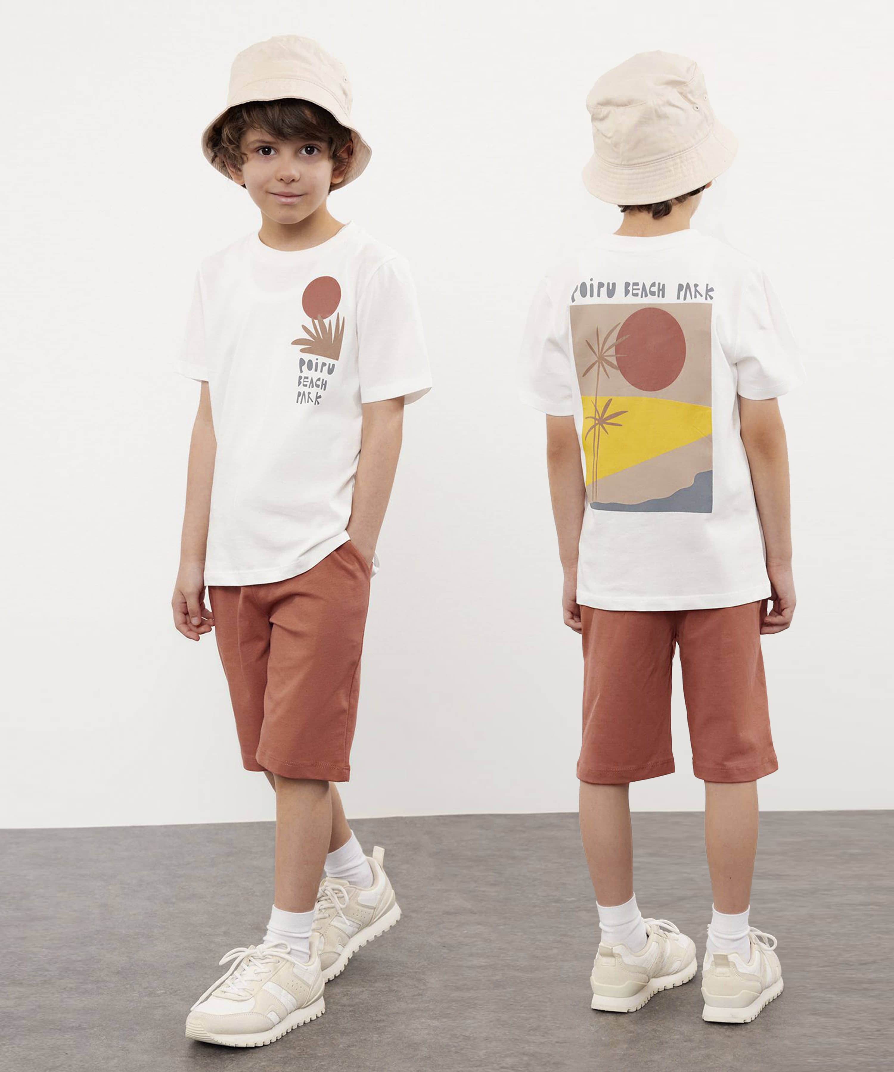 J&JP Pack of 1 Boys Cotton T-Shirt & Shorts Set ( White )